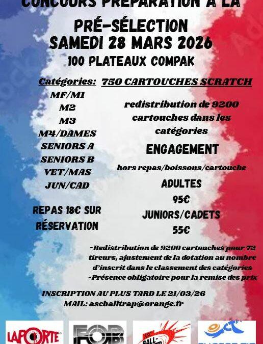 CONCOURS 28/03/2026 COMPAK SPORTING